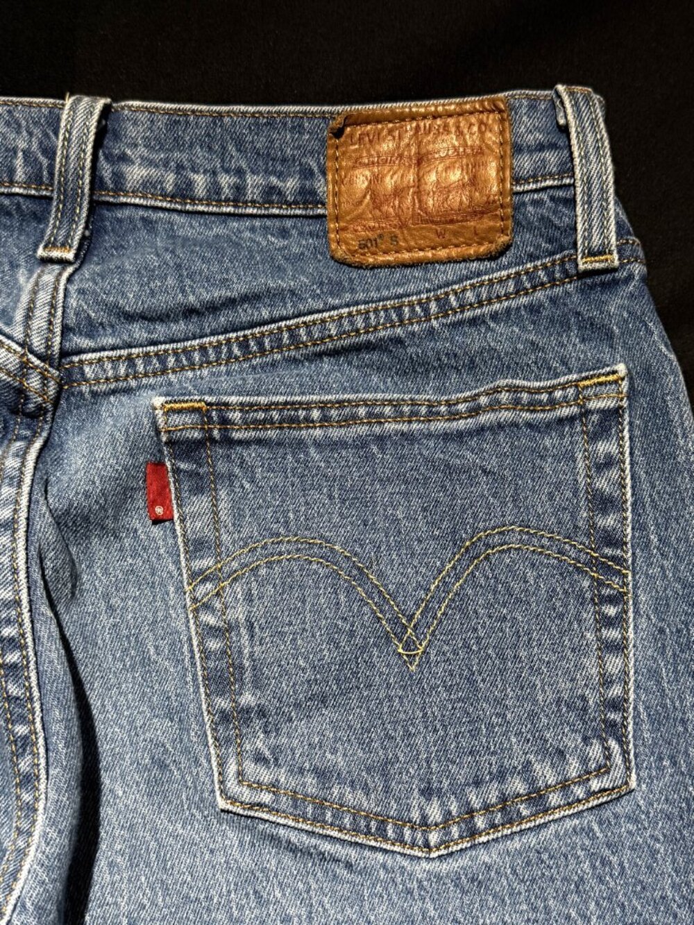 Levi's Womens 501S Jeans 26/30 Blue Skinny Button Fly High Waist Perfect Fade